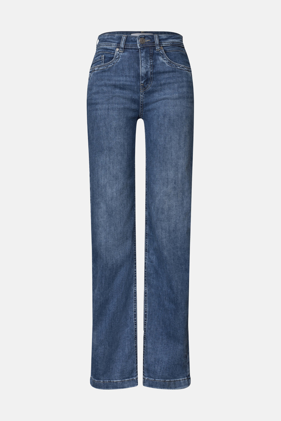 Jean large bleu denim STREET ONE à cinq poches, vu de face