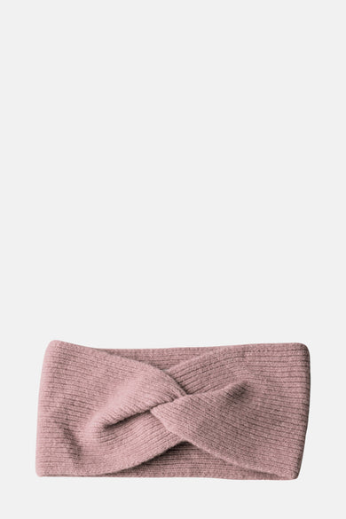 Roze gebreide hoofdband van Street One, met een gedraaide knoop aan de voorkant.