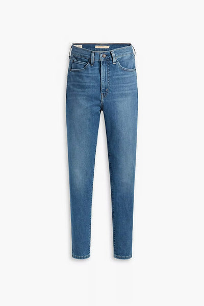 Levi's skinny jeans in middendonkerblauw, retro hoge taille.