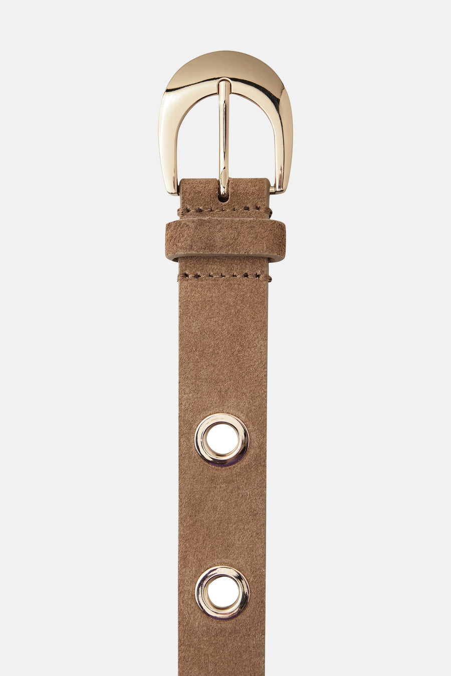 Ceinture cognac de STREET ONE avec boucle dorée et œillets métalliques.