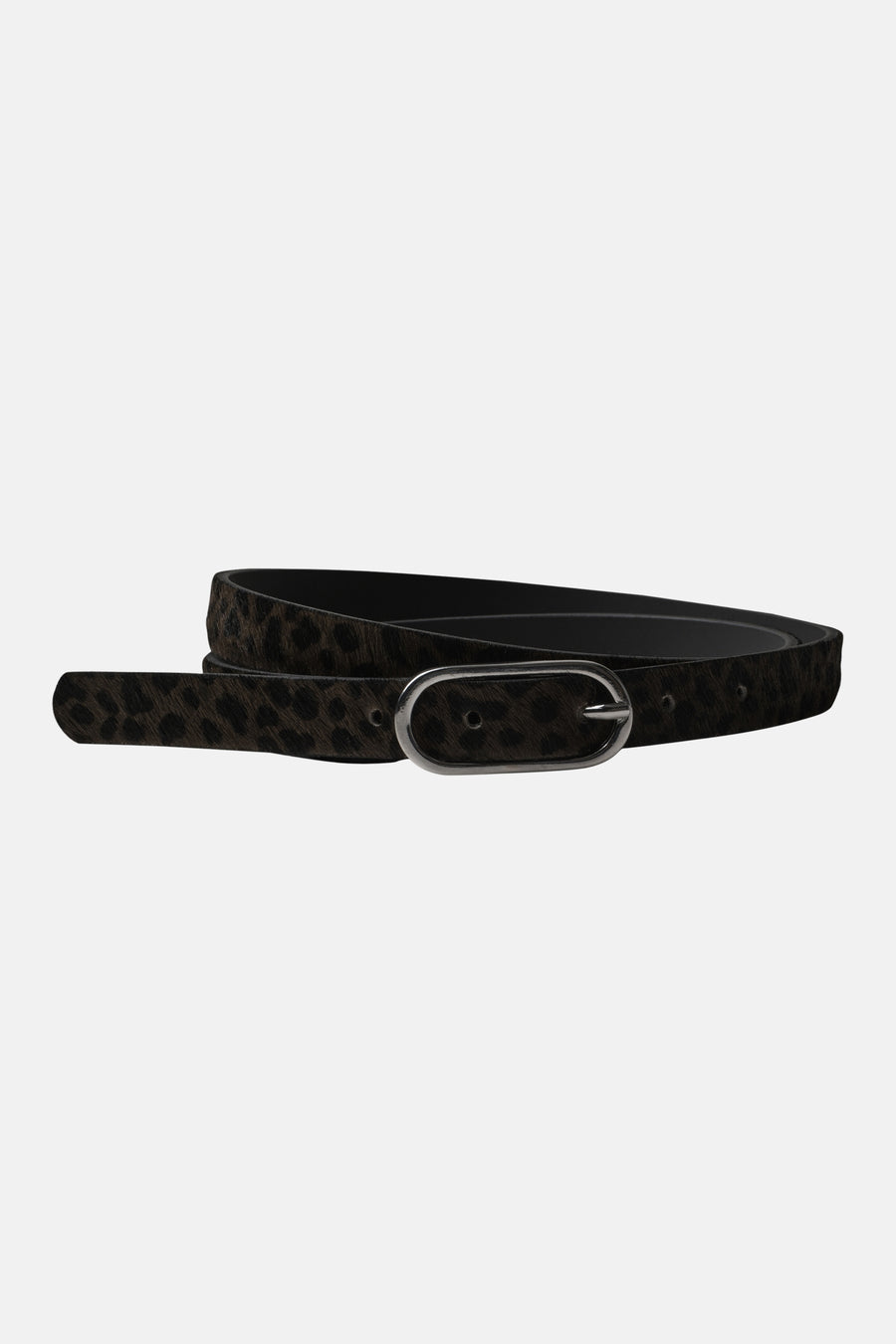 Ceinture multicolore à imprimé léopard par STREET ONE, boucle métallique ovale, vue de face sur fond blanc