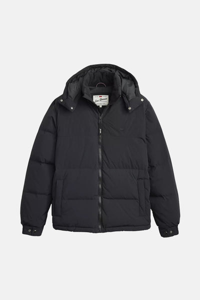 Veste courte noire de Levi's®, avec une capuche et une fermeture éclair sur le devant.