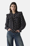 Blauwe blouse met lange mouwen van Levi's®, met bloemenprint en ruchesdetails.