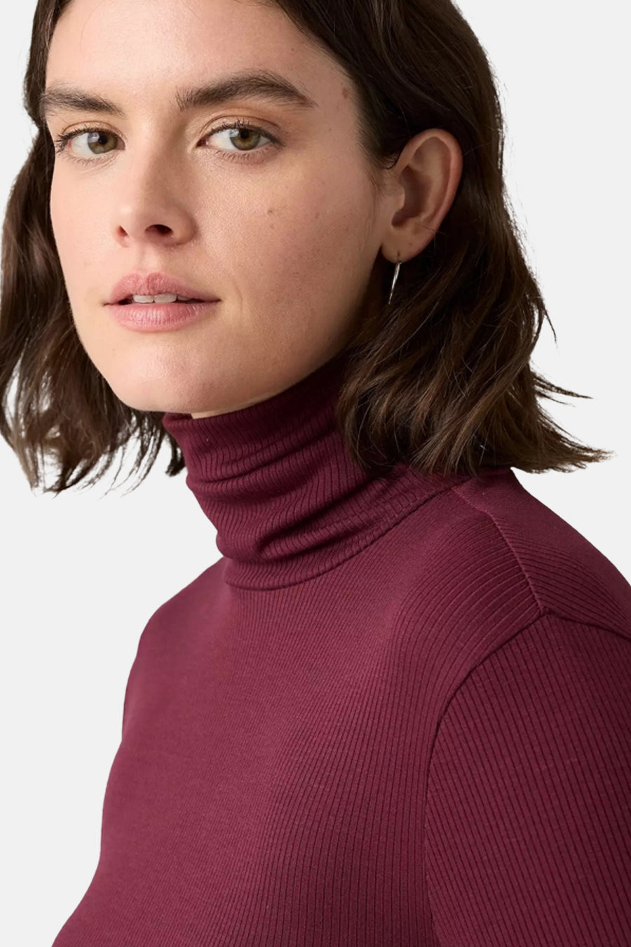 Bordeaux T-shirt met lange mouwen van Levi's, in ribgebreide stof, met col.