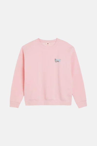 Sweat-shirt rose de Levi's®, orné d'un logo décoratif sur la poitrine.