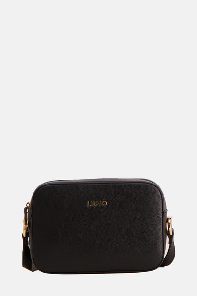 Sac à bandoulière noir de LIU JO, avec une texture grainée et une bandoulière ajustable.