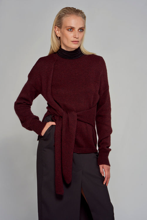 Trui met ronde hals Bordeaux - ASTRID Black Label