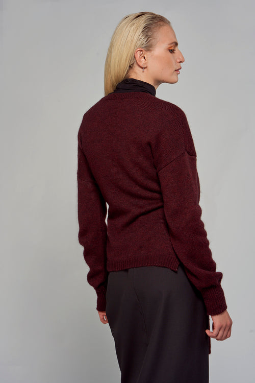 Trui met ronde hals Bordeaux - ASTRID Black Label