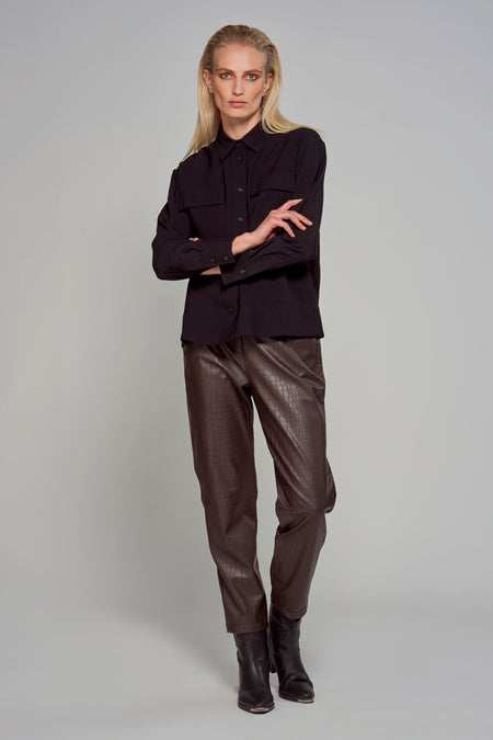 Blouse &agrave; manches longues - noir