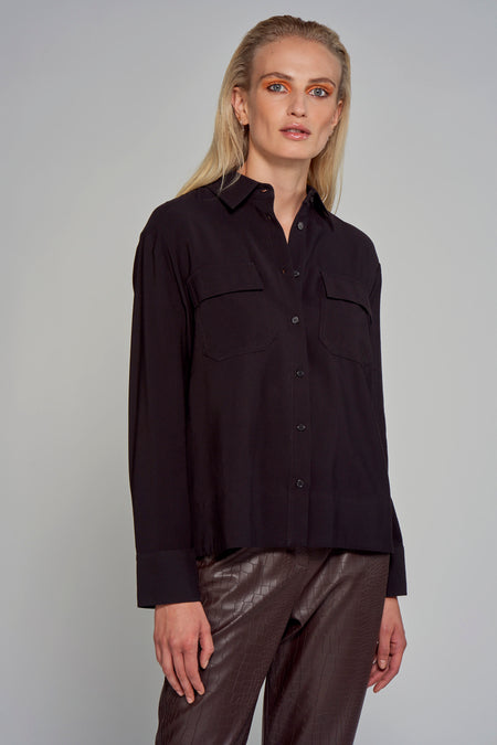 Blouse &agrave; manches longues - noir