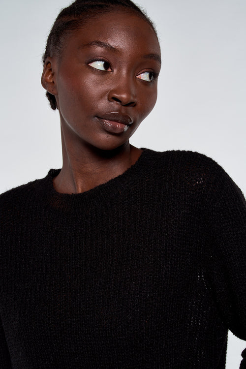 Pull col rond Noir - ASTRID Black Label
