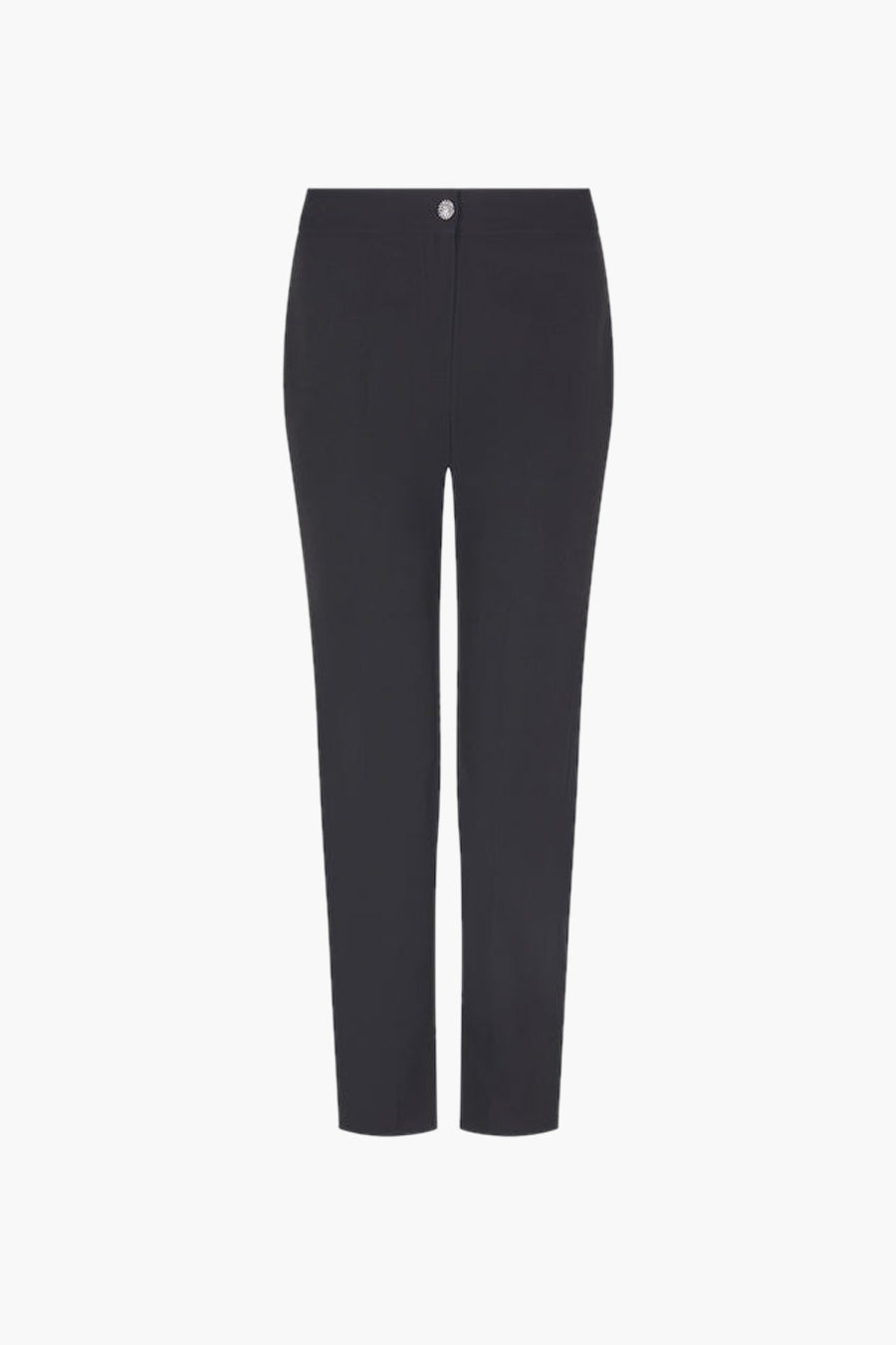 Pantalon noir par ARTIGLI, coupe droite classique avec un bouton décoratif à la taille.