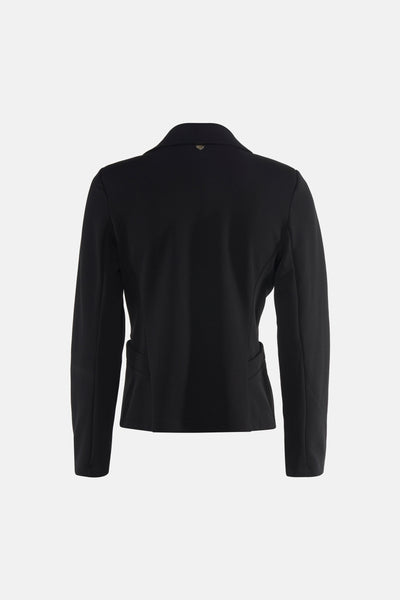 Blazer noir ajusté de AMELIE ET AMELIE, vue arrière avec poches latérales et col structuré