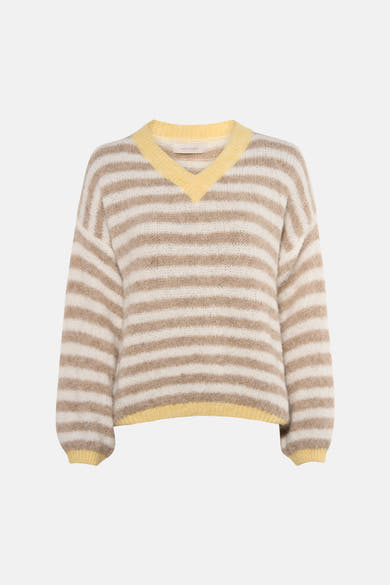 Pull à col en V - multicolore