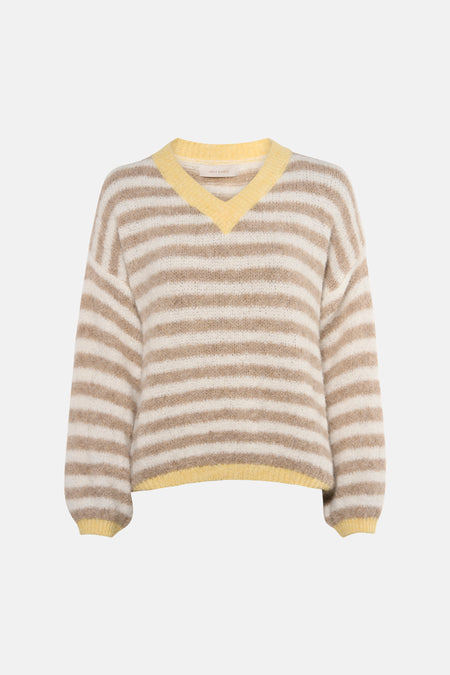 Pull à col en V - multicolore