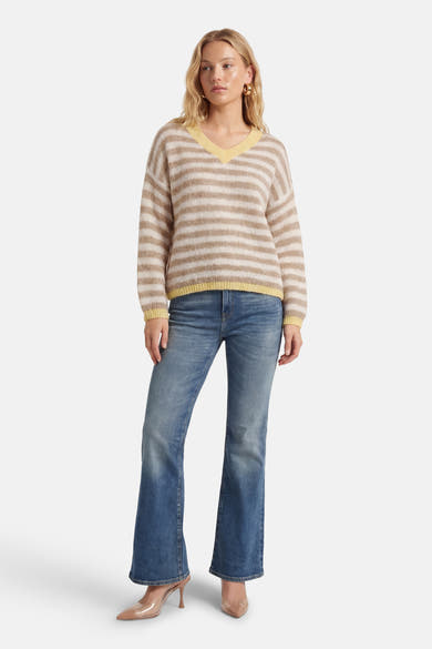 Pull à col en V - multicolore