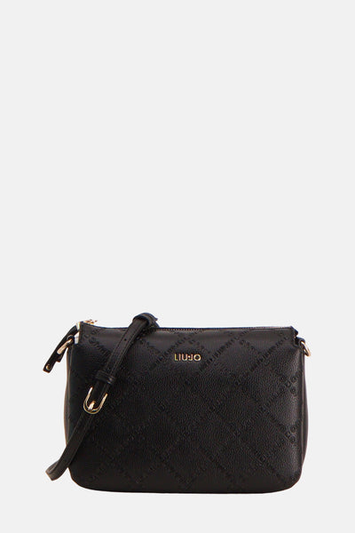 Sac à bandoulière noir de LIU JO avec motif de logo en relief et bandoulière ajustable.
