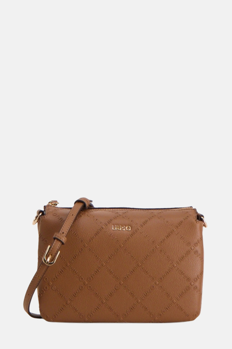 Sac à bandoulière brun de LIU JO avec motif du logo en relief et bandoulière réglable.
