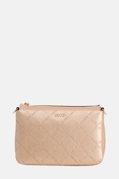 Sac à bandoulière doré de LIU JO, avec motif du logo imprimé en relief.