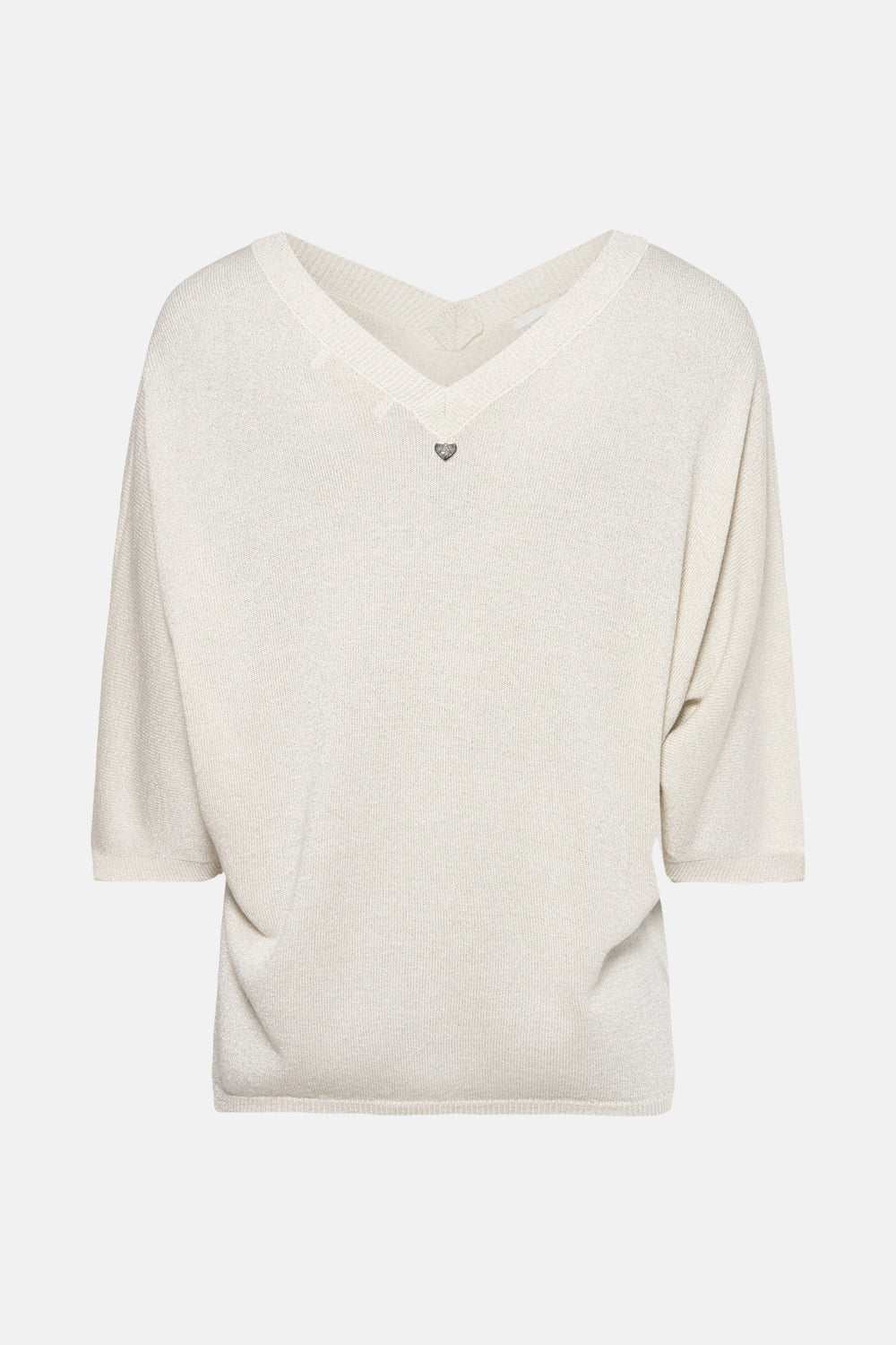 Trui met V-hals Ecru - AMELIE ET AMELIE