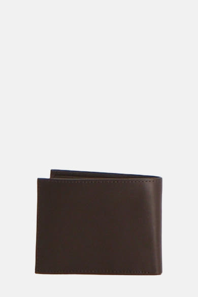 Portefeuille marron de TOMMY JEANS en cuir lisse avec coutures apparentes.
