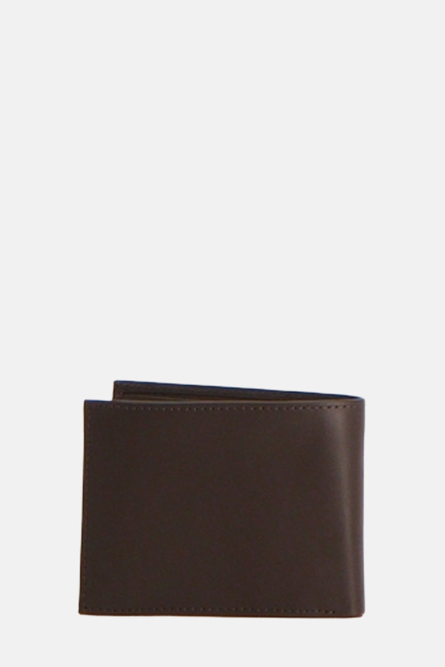 Portefeuille marron de TOMMY JEANS en cuir lisse avec coutures apparentes.