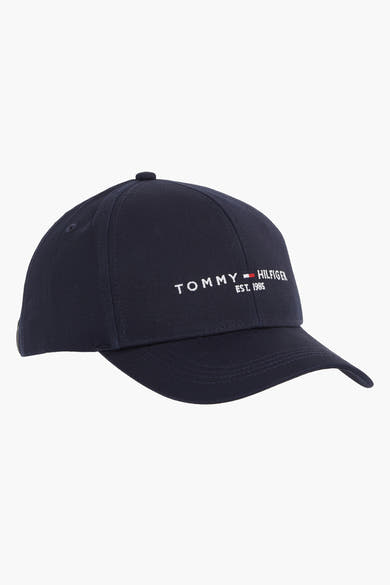 Casquette bleue en coton par Tommy Jeans, avec logo brodé sur le devant.