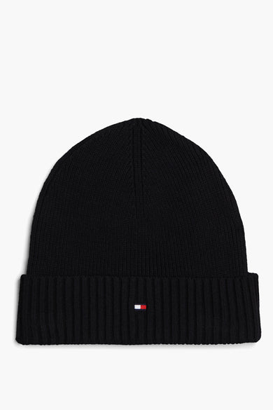 Zwarte gebreide muts van Tommy Jeans met subtiel merklogo.