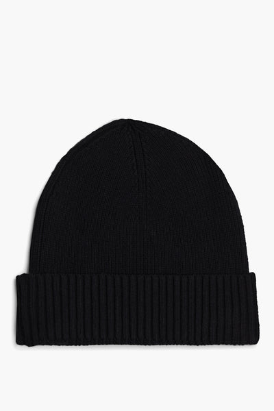 Zwarte TOMMY JEANS muts van dikke ribgebreide stof.