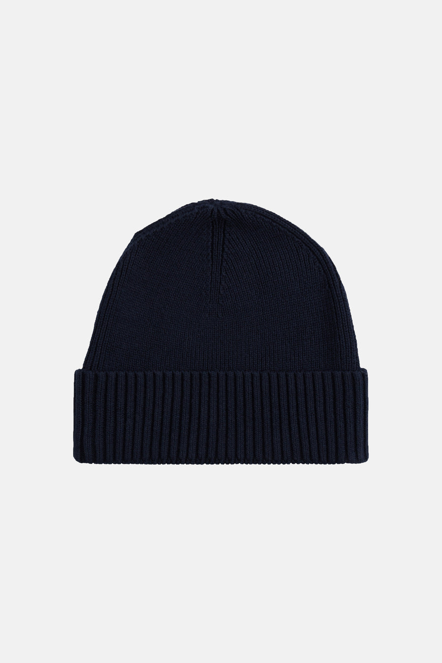 Bonnet bleu marine en maille côtelée TOMMY JEANS, vu de face