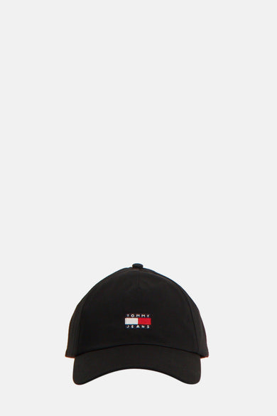 Casquette noire de Tommy Jeans avec le logo de la marque brodé