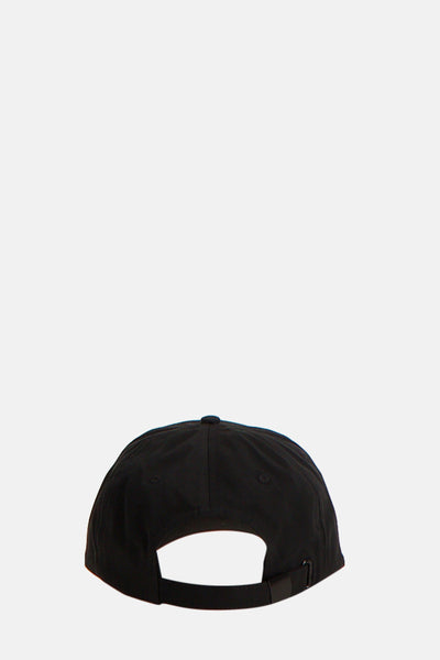 Casquette noire de TOMMY JEANS, vue arrière, avec fermeture réglable et détails subtils de couture.
