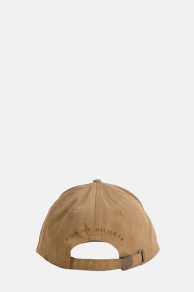 Casquette beige de TOMMY JEANS, vue de dos, avec inscription de la marque ton sur ton.