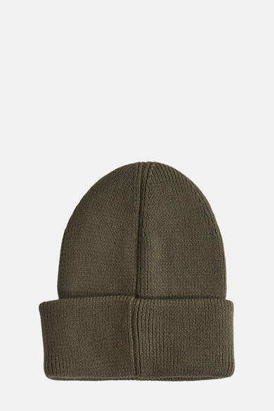Kaki muts van TOMMY JEANS, in ribgebreide stof met omgeslagen rand.