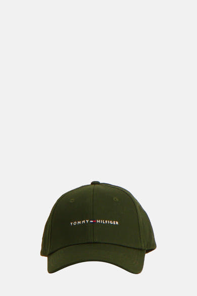 Casquette verte de TOMMY JEANS avec logo brodé sur le devant.