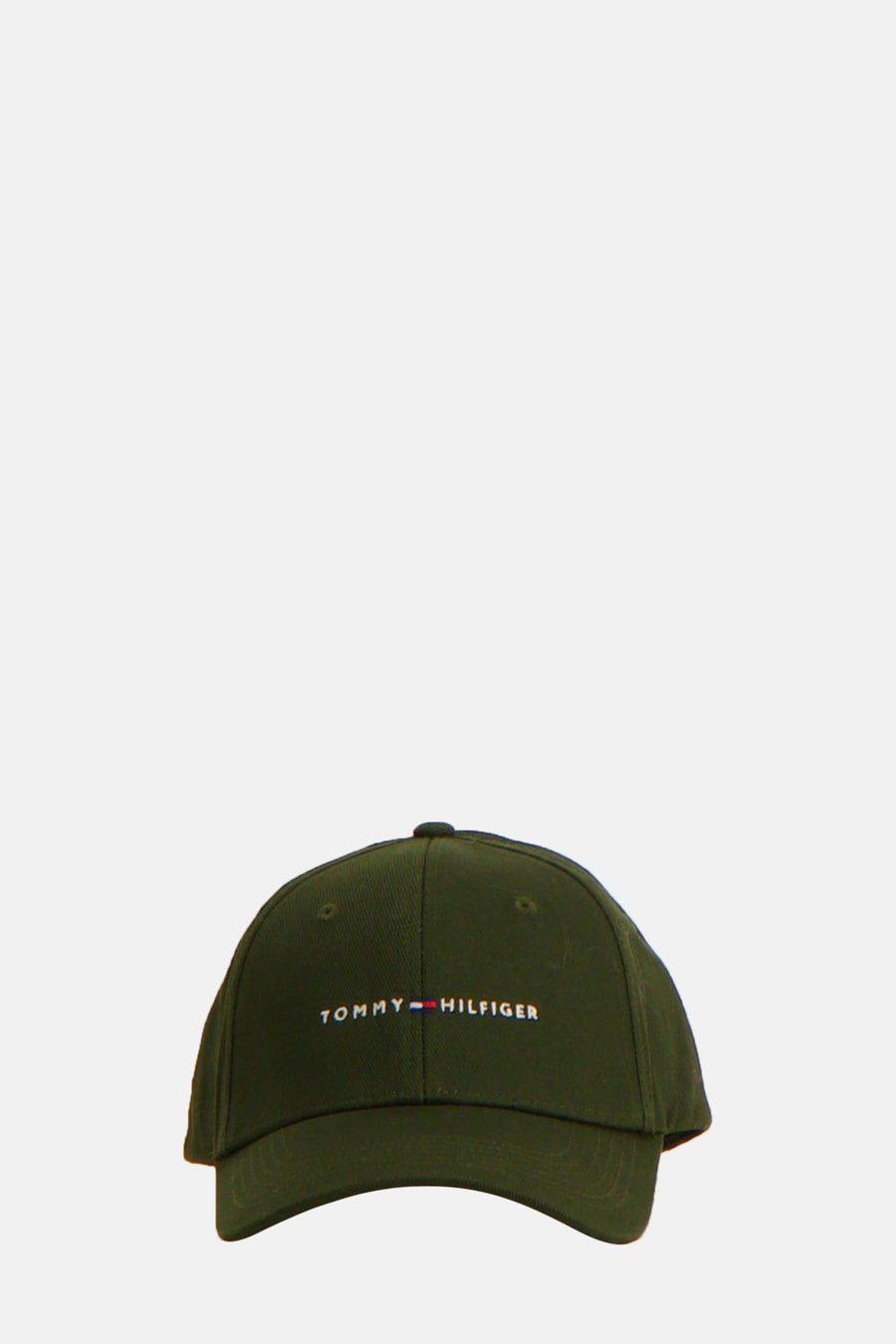 Casquette verte de TOMMY JEANS avec logo brodé sur le devant.
