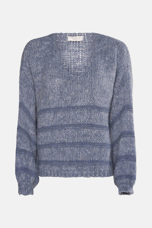 Pull col V Bleu - AMELIE ET AMELIE
