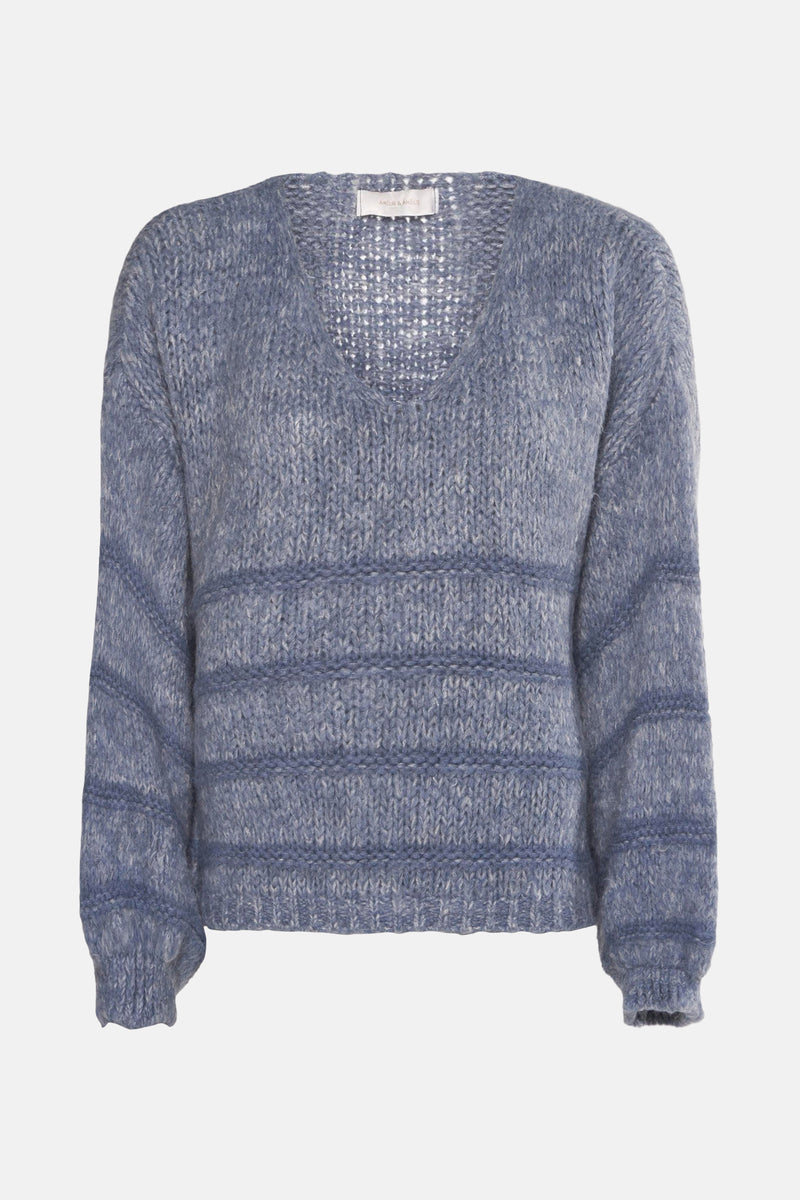Pull col V Bleu - AMELIE ET AMELIE