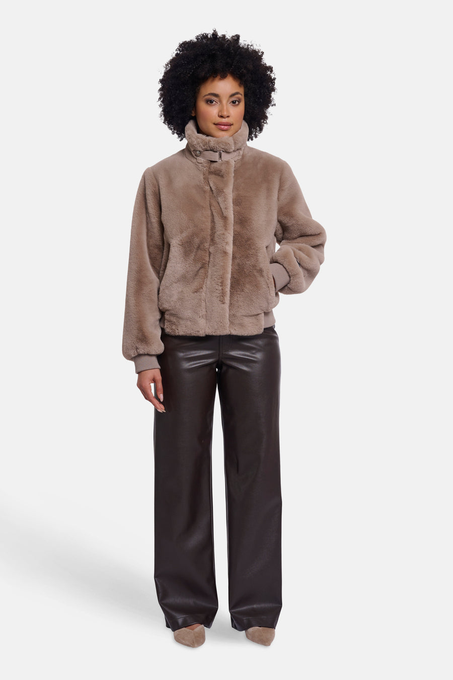 Dames tops jas casual brun - RINO PELLE