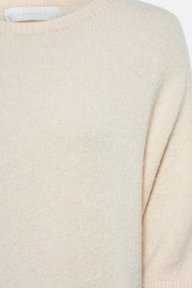 Pull met ronde hals - beige