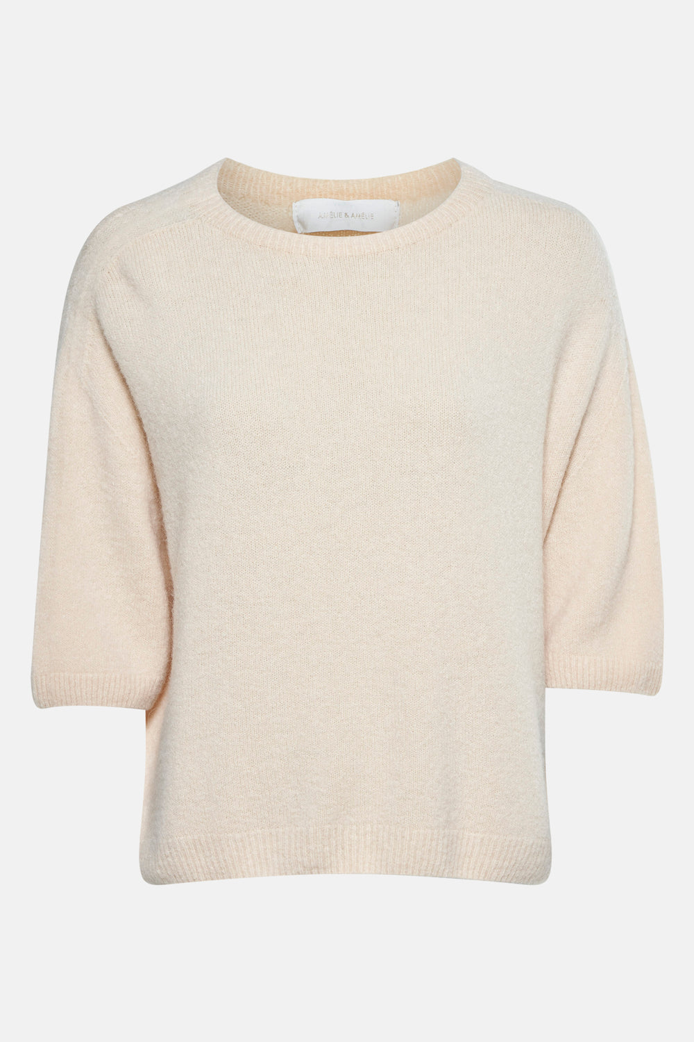 Pull met ronde hals - beige