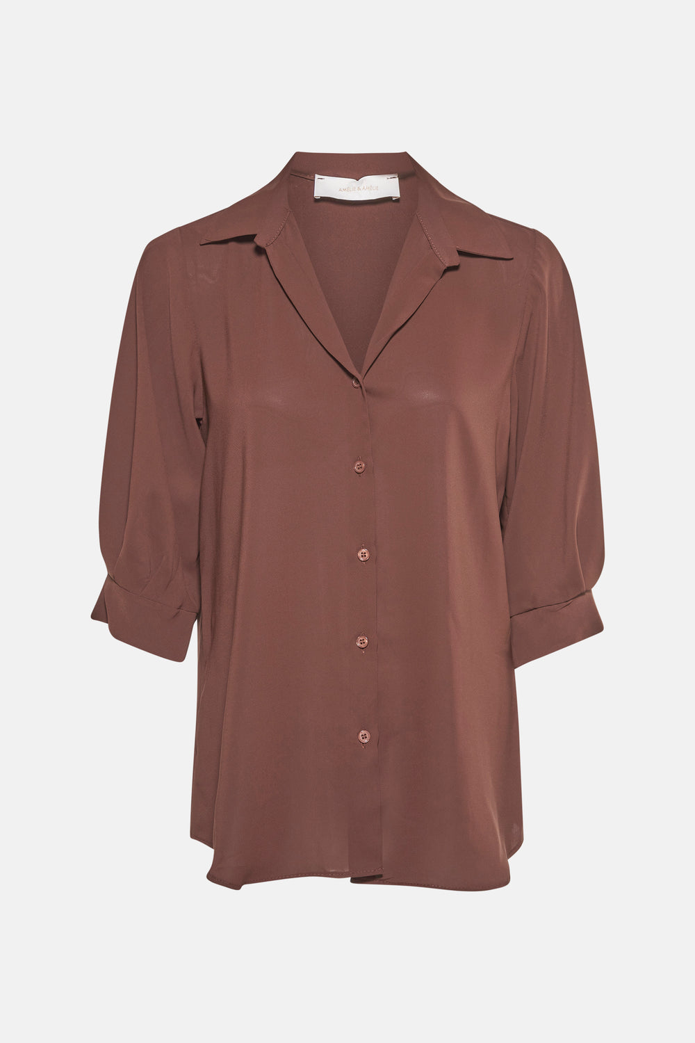 Chemise à manches courtes - brun