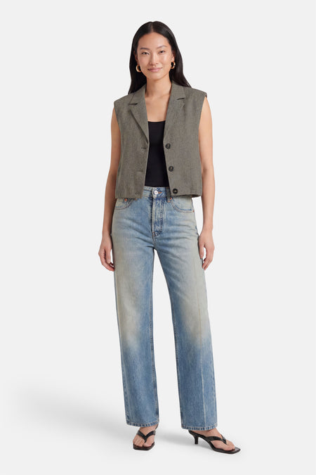 Veste (sans manches) taupe - AMELIE ET AMELIE