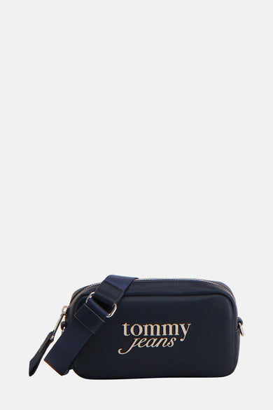 Sac à bandoulière bleu de TOMMY JEANS avec bandoulière ajustable et logo imprimé.