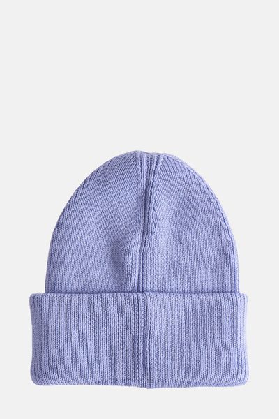 Bonnet bleu chiné de TOMMY JEANS, en maille côtelée avec couture centrale.