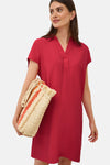 Robe à manches courtes - rouge