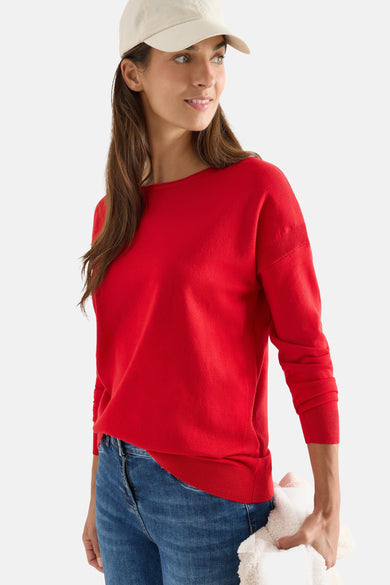 Pull à col rond - rouge