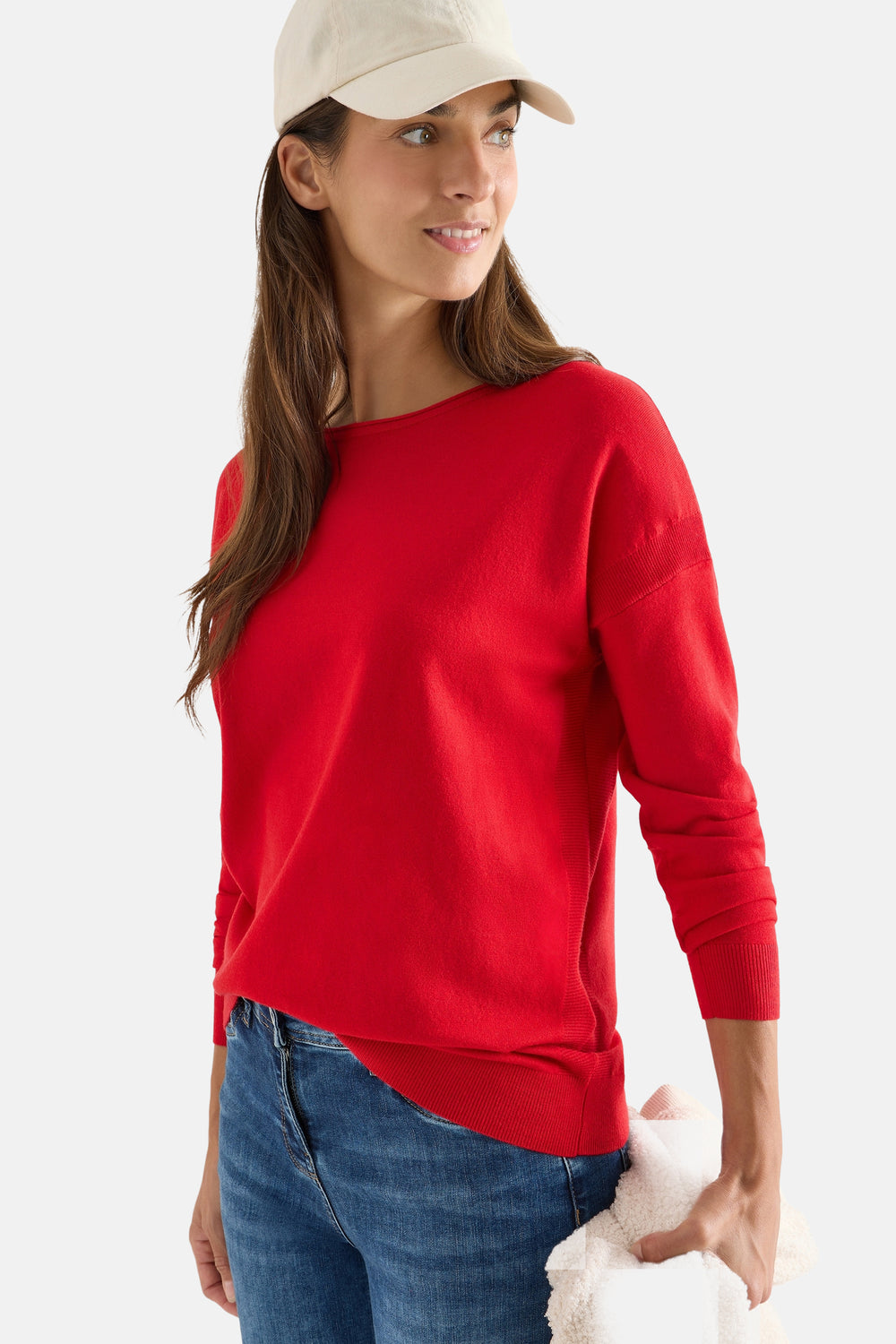 Pull à col rond - rouge