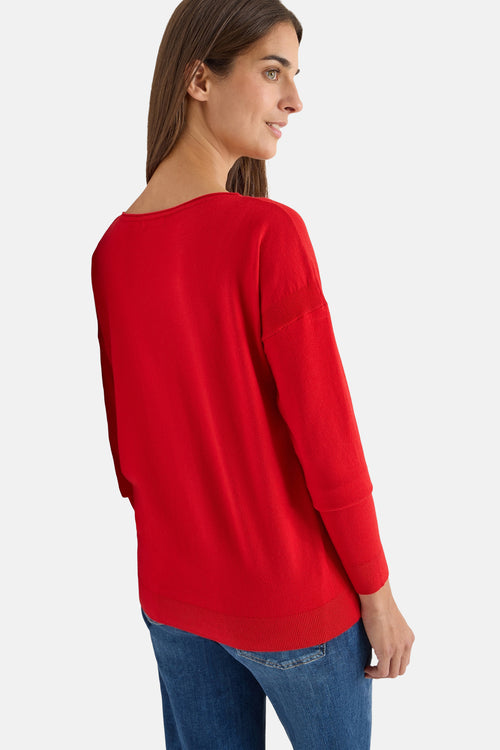 Pull à col rond - rouge