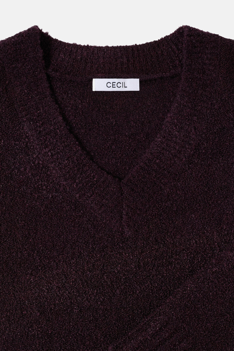 Trui met V-hals rood - CECIL